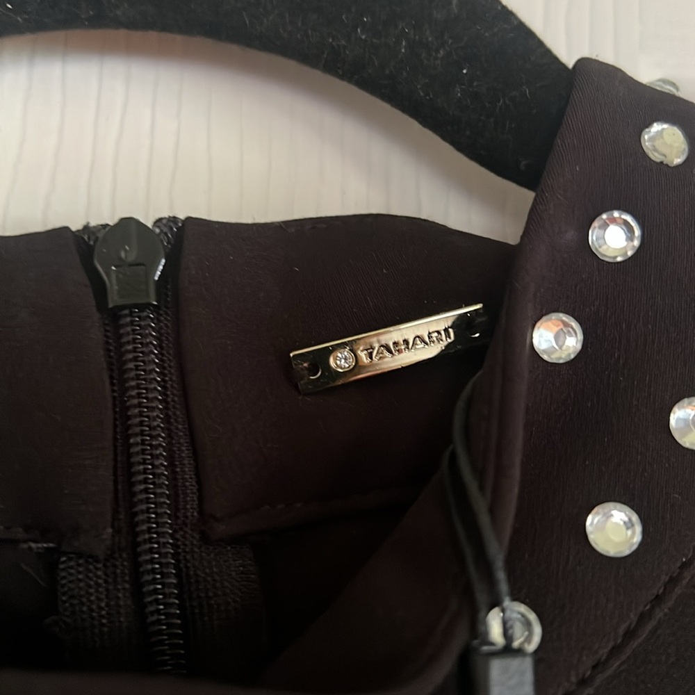 Chic Black Dress with Silver Beaded Accents - Picture 4 of 5